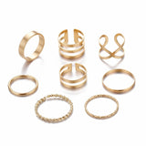 Original Design Gold Color Round Rings Set
