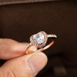 Fashion Crystal Heart Shaped Ring