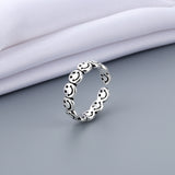 Happy Smiling Face Vintage Silver Color Ring