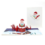 Christmas Climbing Chimney Santa Stereo 3D Handmade Paper Carving High-End Card Buy 2 Ger 1 Free