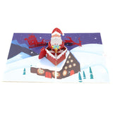 Christmas Climbing Chimney Santa Stereo 3D Handmade Paper Carving High-End Card Buy 2 Ger 1 Free