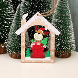 Wood Craft House Shape Christmas Pendants