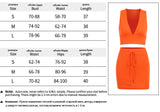 Orange Sexy V-Neck Halter Crop Top Skirt 2-Pieces Sets