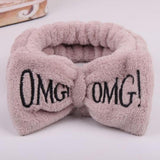 Letter "OMG" Coral Fleece Soft Bow Headbands Hair Accessories