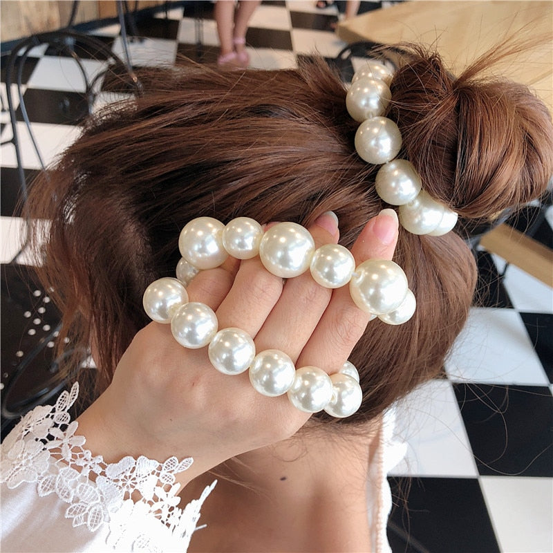 Big Pearl Hair Ties Fashion Korean Style Hairband Hair Accessories