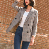 Vintage Double Breasted Plaid Blazer