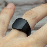 Black Square Ring Classic Ring Jewelry