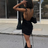 Straps Backless Sleeveless Sexy Dresses