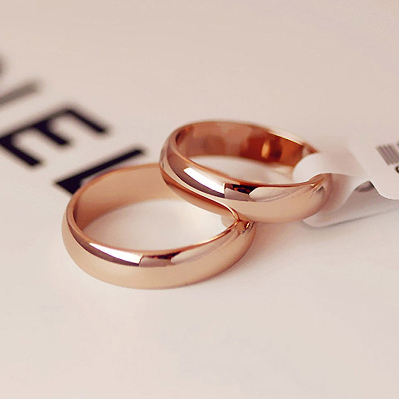 Simple Gold Color Ring Exclusive Couple Wedding Ring