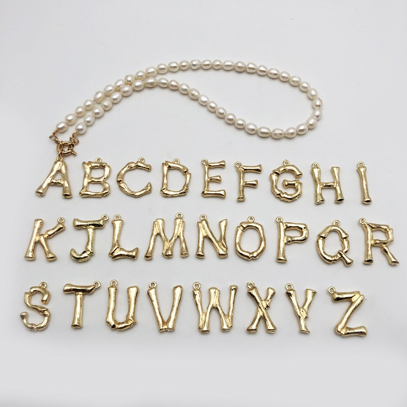 Alphabet A-Z Pearl Choker Necklace