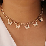 Punk Butterfly Choker Necklace