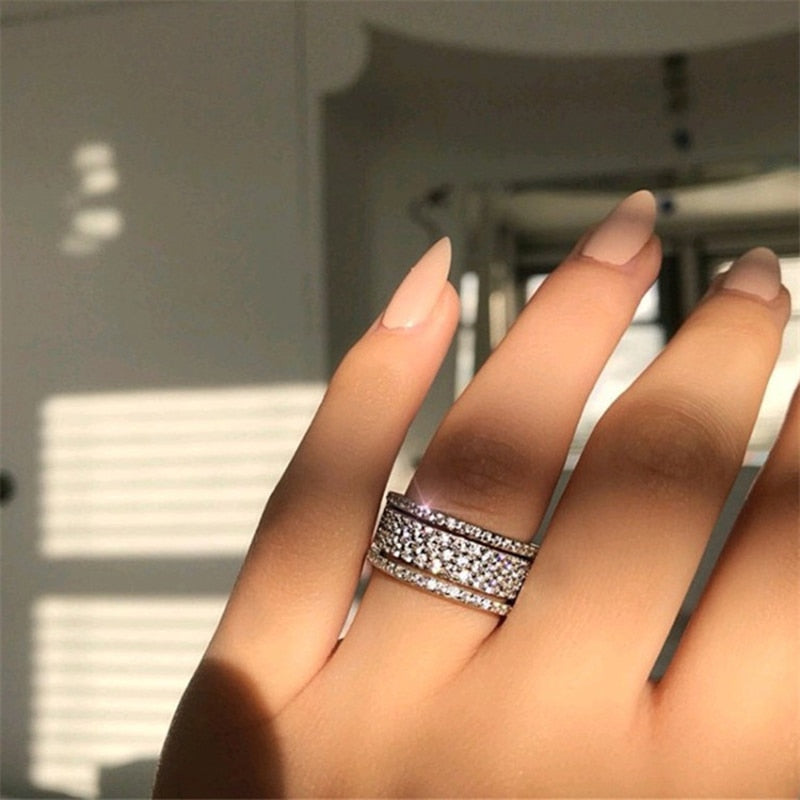 Elegant Rhinestone Crystal Ring Wedding Engagement Rings