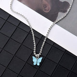 Dazzling Acrylic Butterfly Choker Necklace