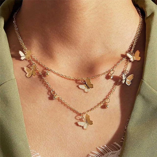 Bohemian Butterfly Choker Necklace