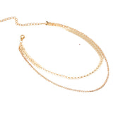 Fishbone Chain Choker Airplane Shape Gold Color Necklace F