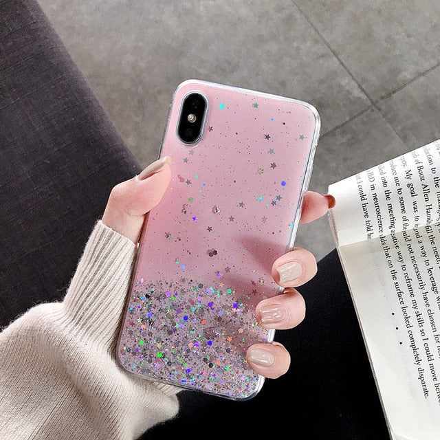 Glitter Star Silicone Case For iPhone 11 Pro XS X XR Max
