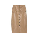 Elengant High Waist Leather Penci Skirt