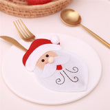 Santa Reindeer Christmas Pocket Fork Knife Cutlery Holder Bag